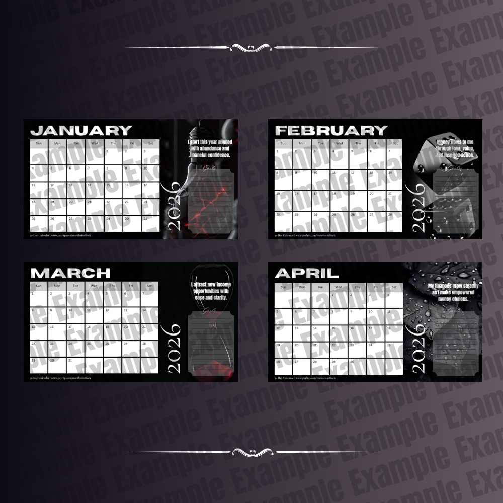 MIB Monthly Money Affirmations Digital Calendar