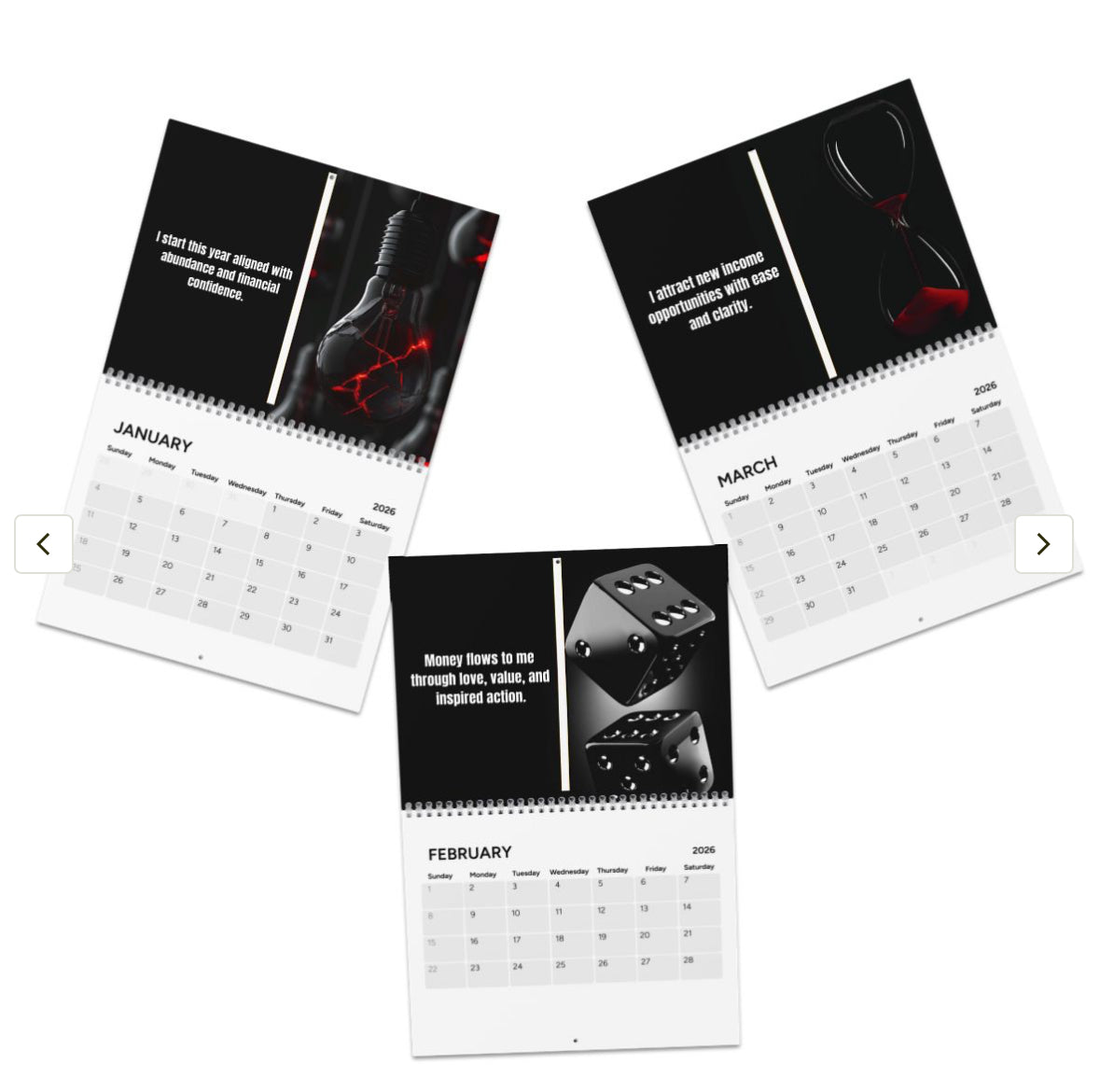 MIB Monthly Money Affirmations Calendar