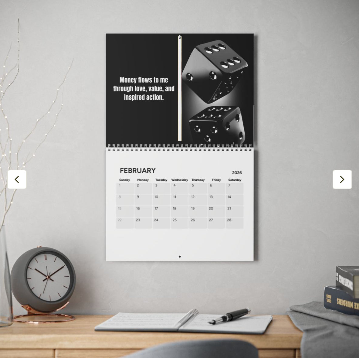 MIB Monthly Money Affirmations Calendar